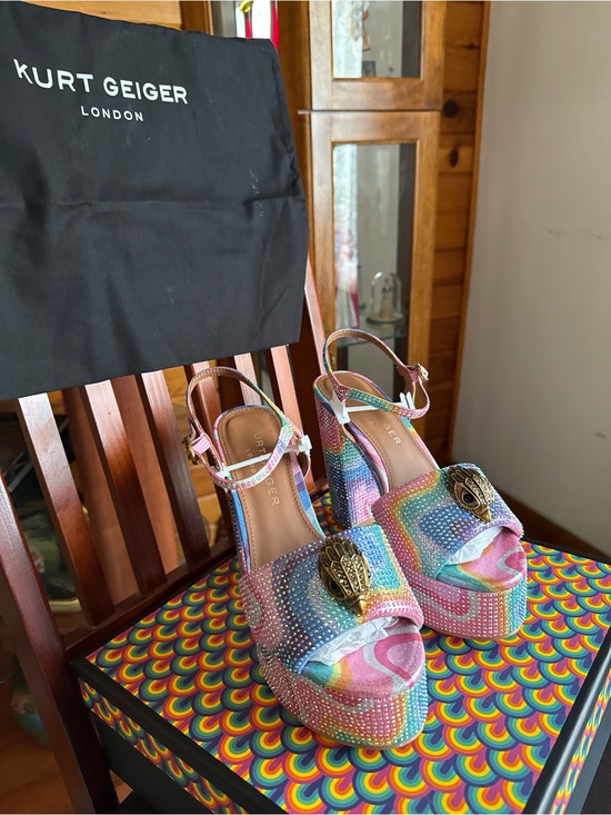 Kurt Geiger Shoes - Kurt Geiger Multicolor Crystal Platform Sandals